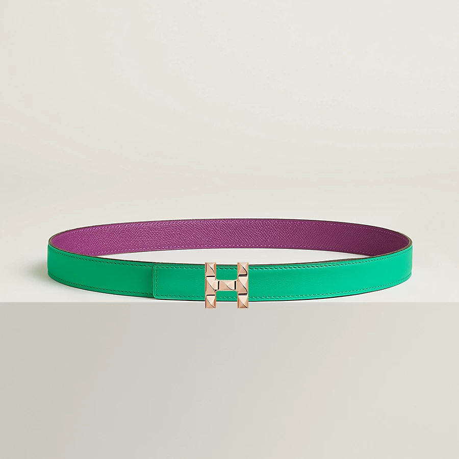 H Infini belt buckle & Reversible leather strap 24 mm - Image 1